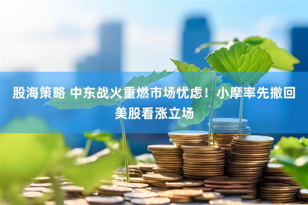股海策略 中东战火重燃市场忧虑！小摩率先撤回美股看涨立场