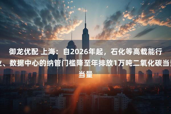 御龙优配 上海:自2026年起,石化等高载能行业、数据中心的纳管门槛降至年排放1万吨二氧化碳当量